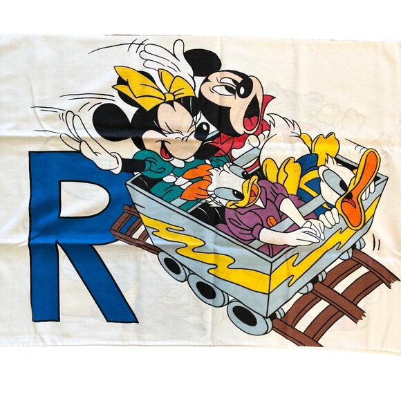 VTG 80s DISNEY ABC Alphabet STANDARD Pillowcase Mickey Minnie (3) AVAILABLE - Picture 3 of 7